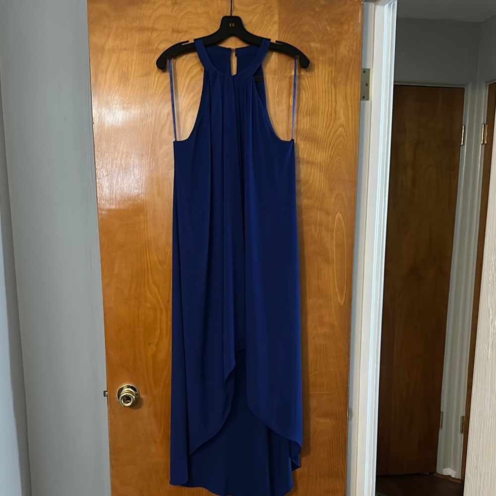 BCBGMaxAzria Blue Sleeveless Halter Dress for Weddings